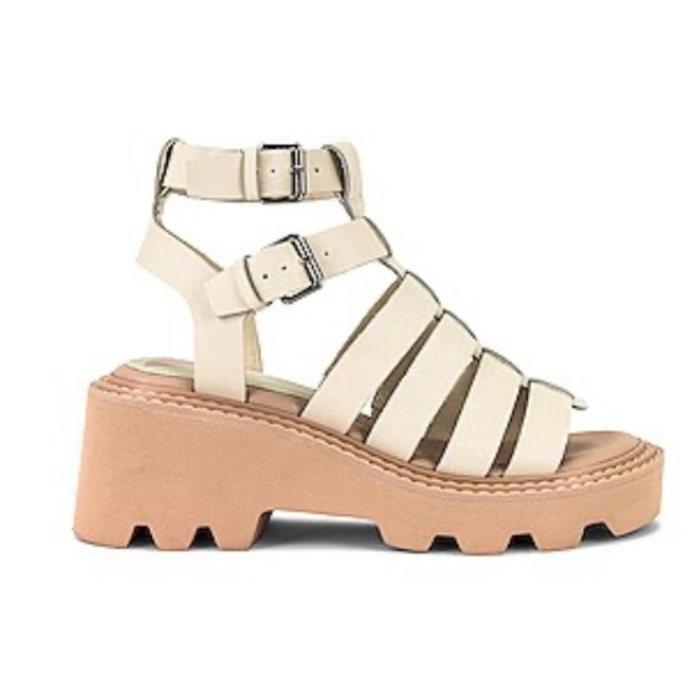 Dolce Vita Cream and Tan Platform Sandals